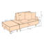 Chaise longue d'intérieur rembourrée avec repose-pieds Boucle Méridienne-119212556