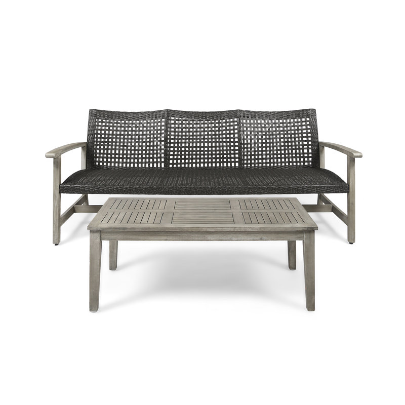 Becca Acacia 3 - Person Patio Conversation Set, Light Gray, Light Gray