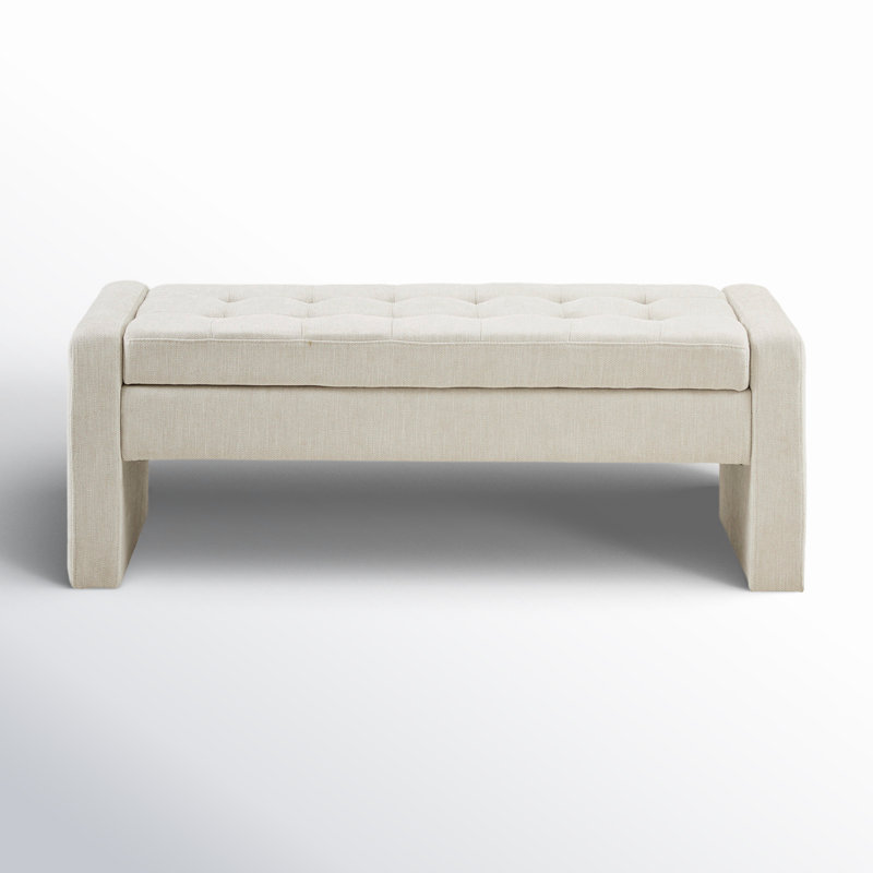 Gillian Upholstered Flip Top Storage Bench, Cream