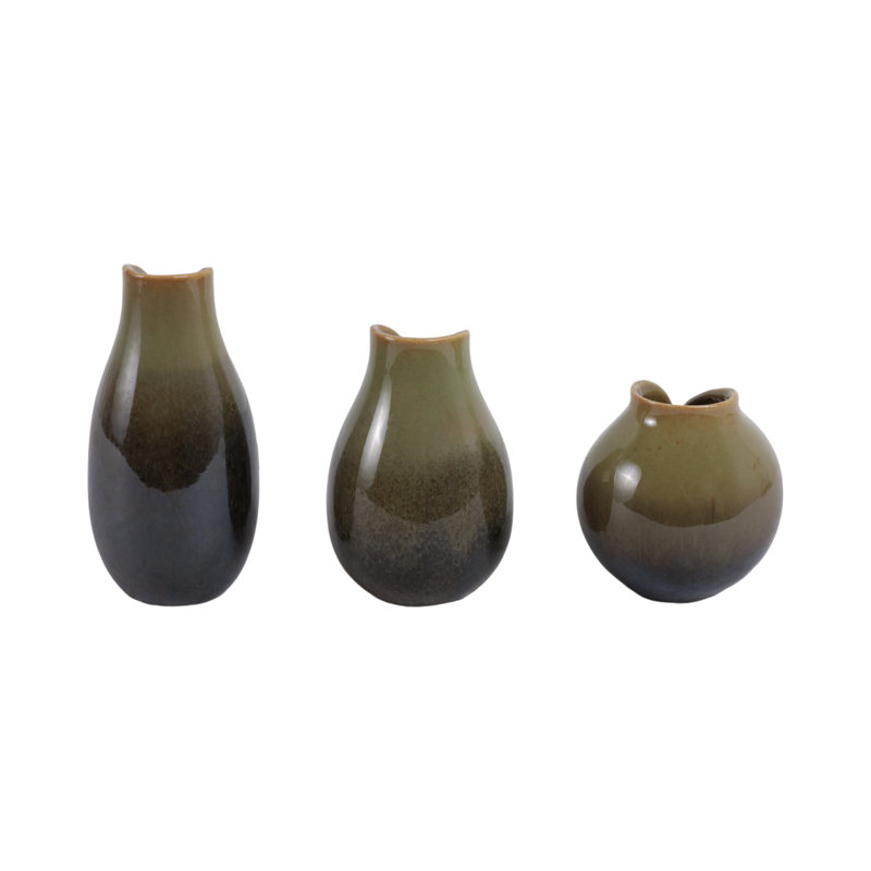 Oswego Handmade Stoneware/Ceramic Table Vase, Green