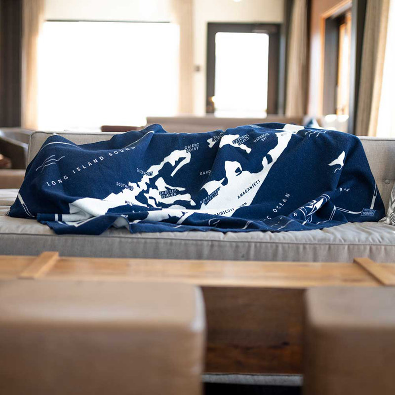 The Hamptons Map Wool Throw Blanket