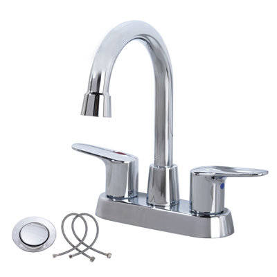 Centerset 2-handle Bathroom Faucet with Drain Assembly