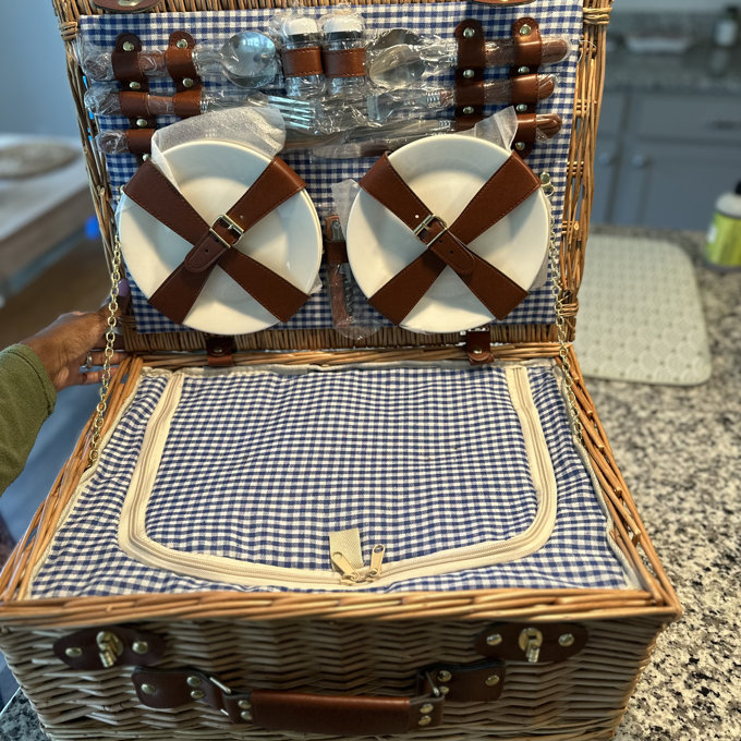 4 person Handmade Rattan Picnic Basket