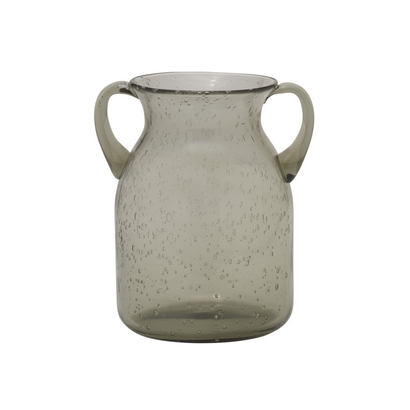 Green Handled Glass Vase for Floral Arrangements