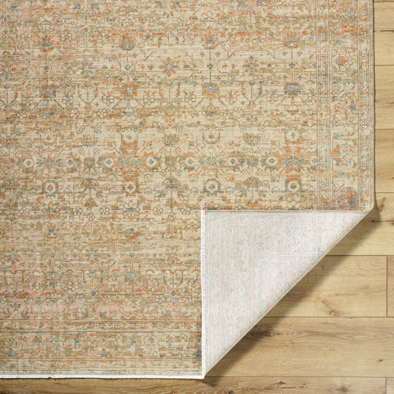 Handcrafted Wool Rectangular Area Rug in Tan and Taupe