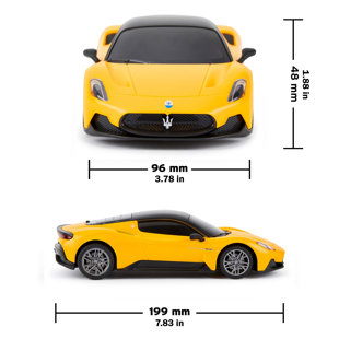 CMJ RC Cars: Maserati MC20 - Yellow - 1:24 Scale, Remote Control Radio Vehicle, 2.4 Ghz, LED Headlights, Indoor-Outdoor Racing Toy, Licenced Model