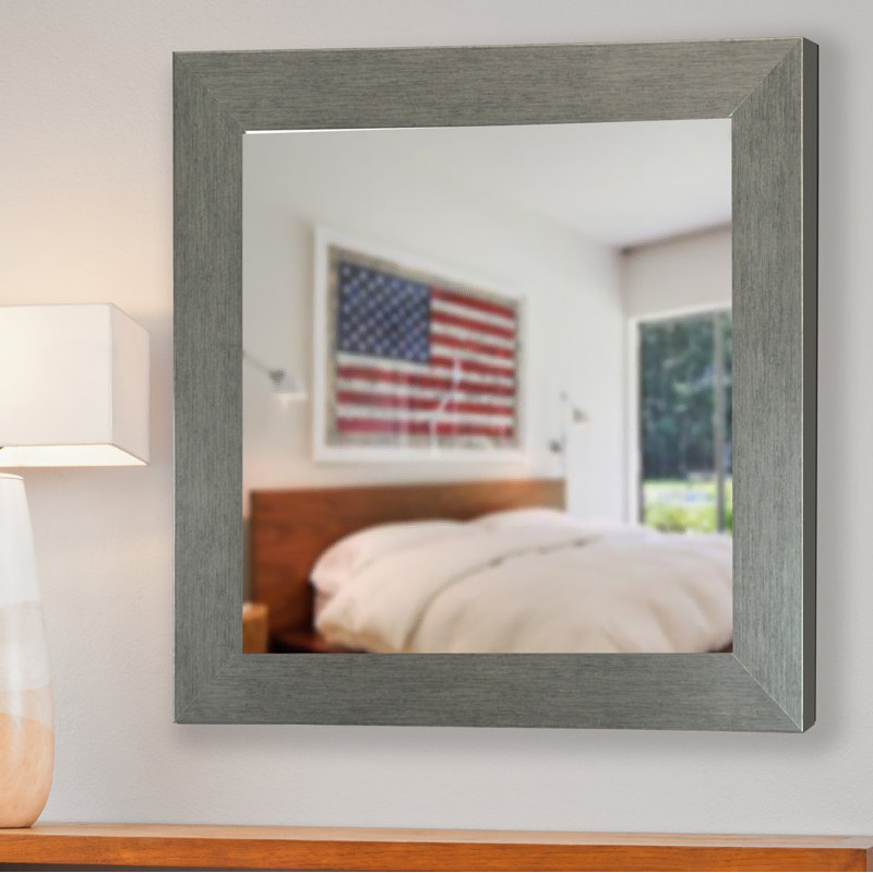 Esmond Wood Flat Wall Mirror, 25.5" H x 25.5" W