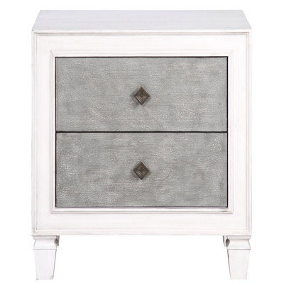 2 Bedroom Nightstand - Rustic Grey And White, Felt Lined, Trouble- Access Unhindered