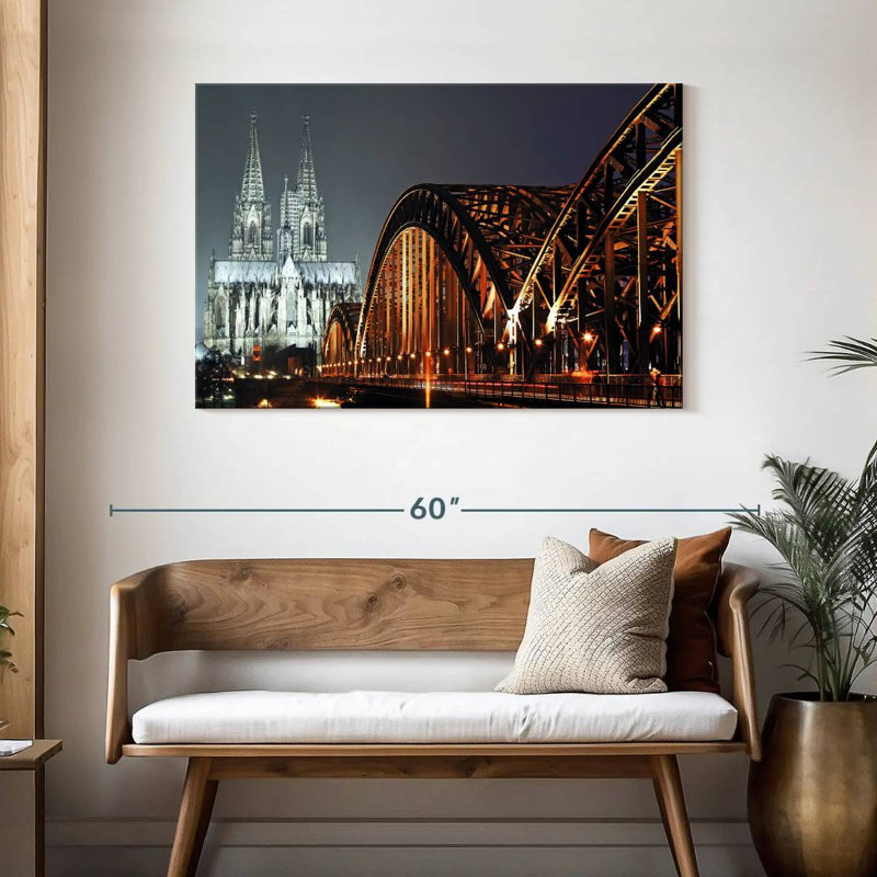 Pont vers la cathédrale de Cologne, H 30 po x l 45 po