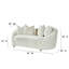 Ensemble de canapé et causeuse Agave 2 pièces - Design moderne incurvé, assise profonde, tissu bouclé crème