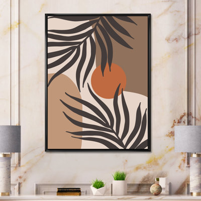 Moon and Sun Shapes in Retro Terracotta Tones III - Floater Frame, reproduction d'art sur toile