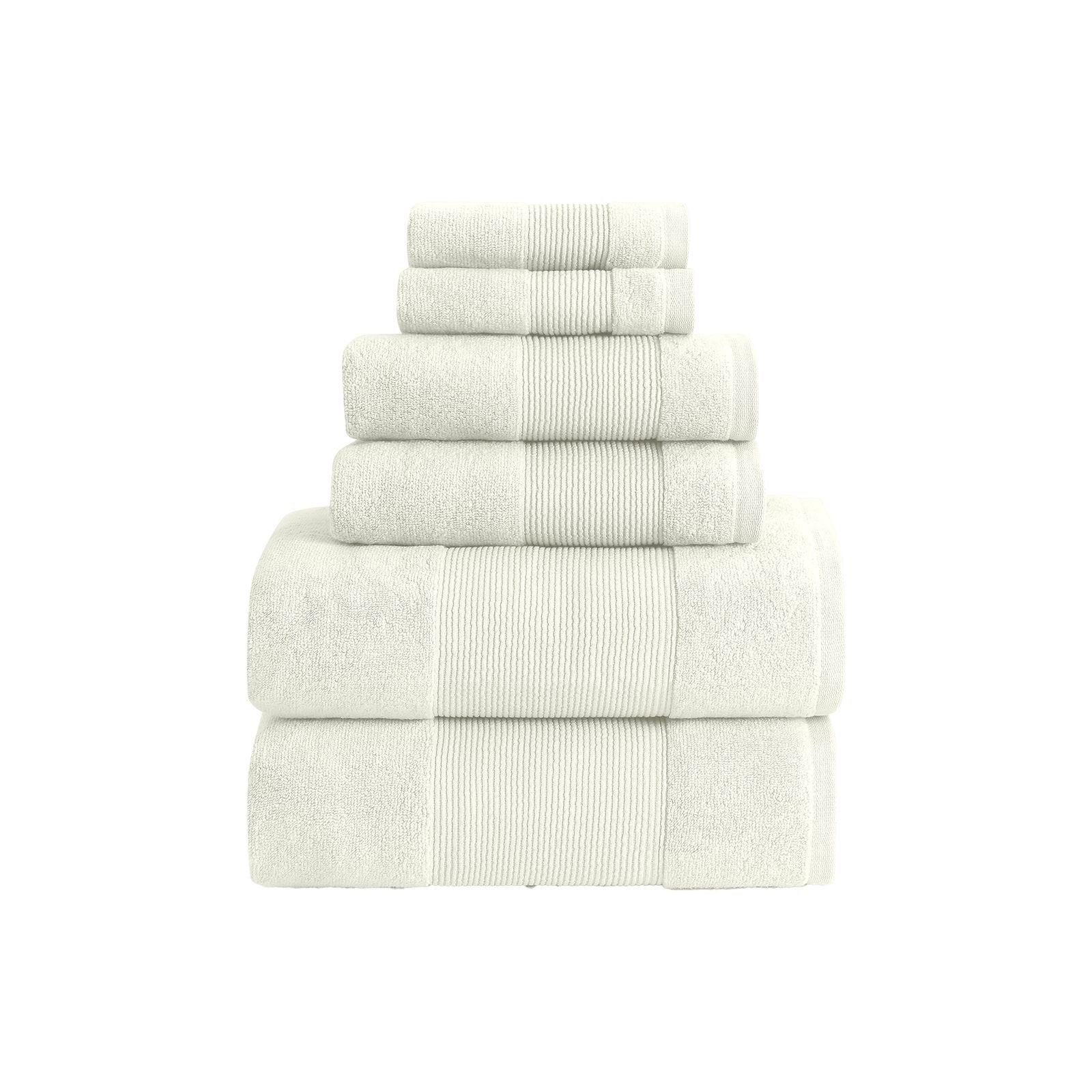 Modern Threads - Air Cloud 6-Piece 100% Zero-Twist Cotton Towel Set - Bath Towels, Hand Towels, & Washcloths - Super Absorbent & Quick Dry - 500 GSM - Soft & Plush
