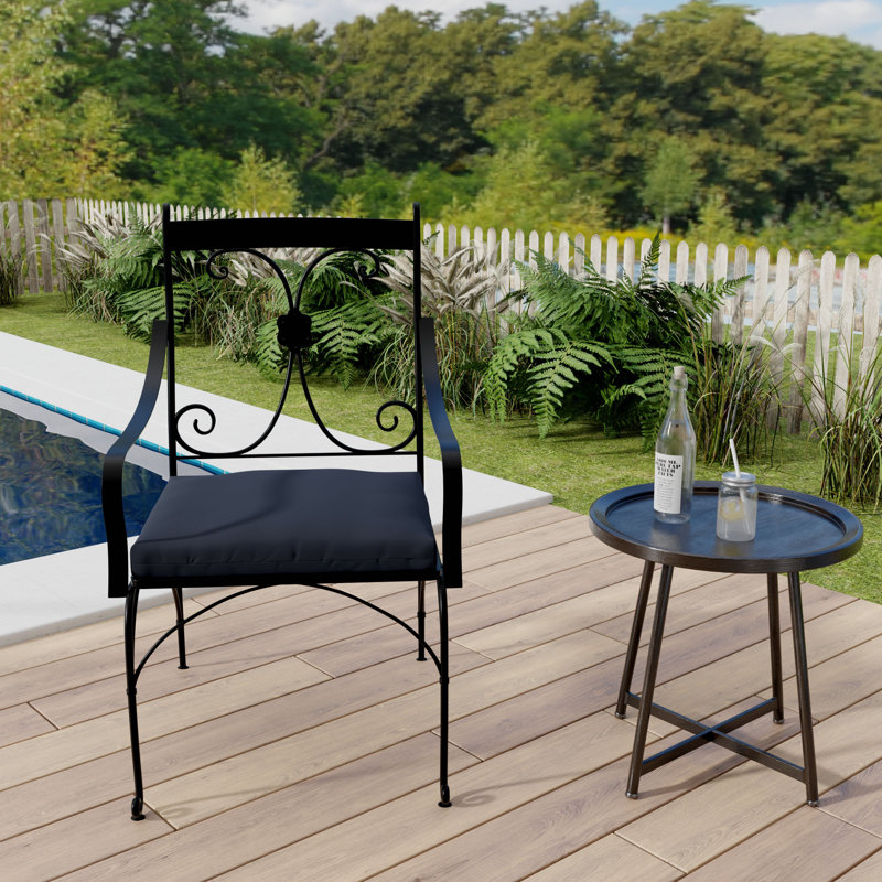 19" x 17" Outdoor Seat Cushion with Ties, Navy