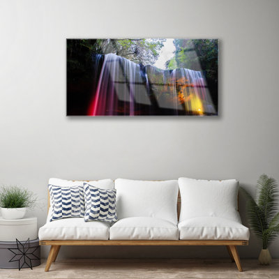 Nature Waterfall 1 Piece Wall Art on Glass