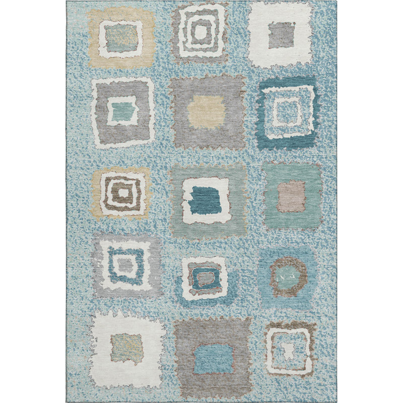 Premium Machine Washable Ariel Geometric Rug, Rectangle 10' x 14'