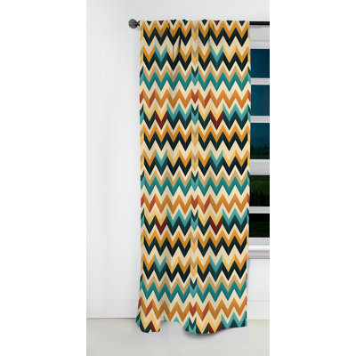 Ivoire Boho Accents Chevron - Rideau à chevrons - Rideau à chevrons occultant en velours - 1 panneaux