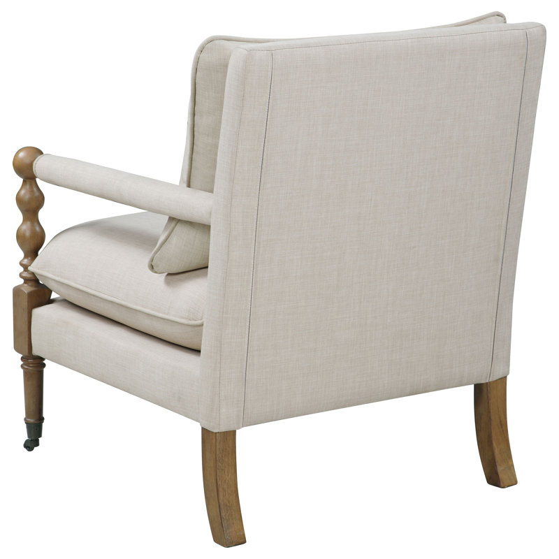 Arteen Upholstered Accent Chair with Casters Beige, Beige