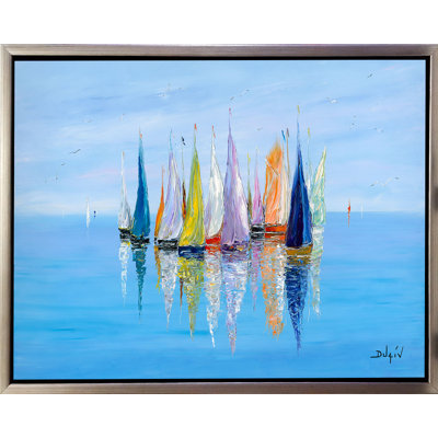 Bal des Mouettes, estampe numérique limitée sur toile par Duaiv, encadrée 54 x 40