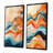 Orange Transitional Spriral Oceanic Waves I - Abstract Wall Decor 2 Panels-438549795-438549823