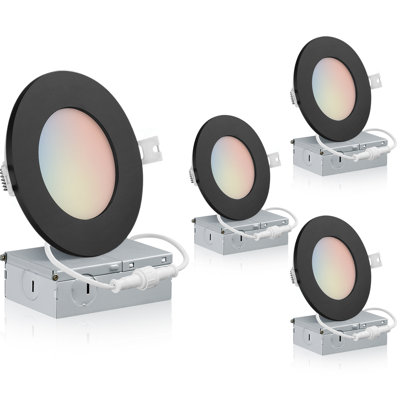 4'' Selectable Color Temperature Dimmable Air-Tight IC Rated LED Canless Recessed Lighting Kit