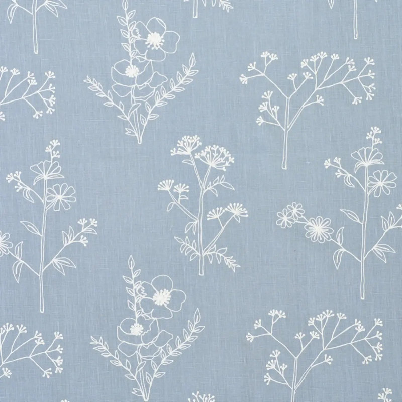 Lisbeth Embroidery Fabric, Blue/ Medium Blue/ White