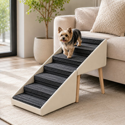 2-in-1 Foldable Dog Ramp and Stairs for Bed and Couch with Non Slip Pet Steps