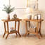 Table de bout en bois massif à 2 niveaux avec tablette de rangement, table d'appoint rustique, table de chevet étroite pour chambre à coucher, salon, brun-2062876401