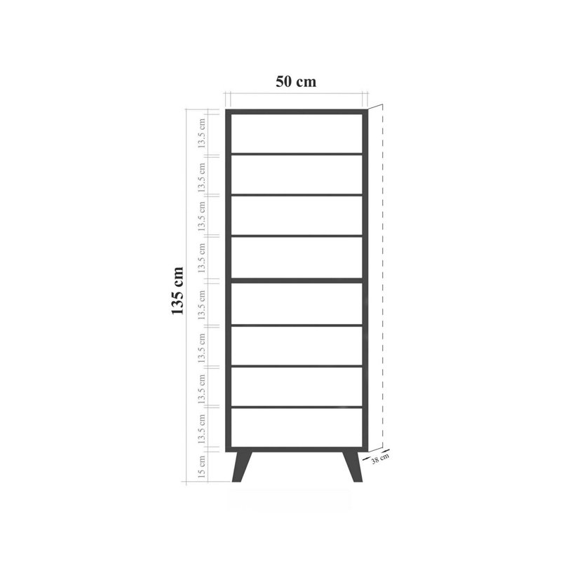 Artifore Hall Tree 50cm Wide, Oak/Anthracite