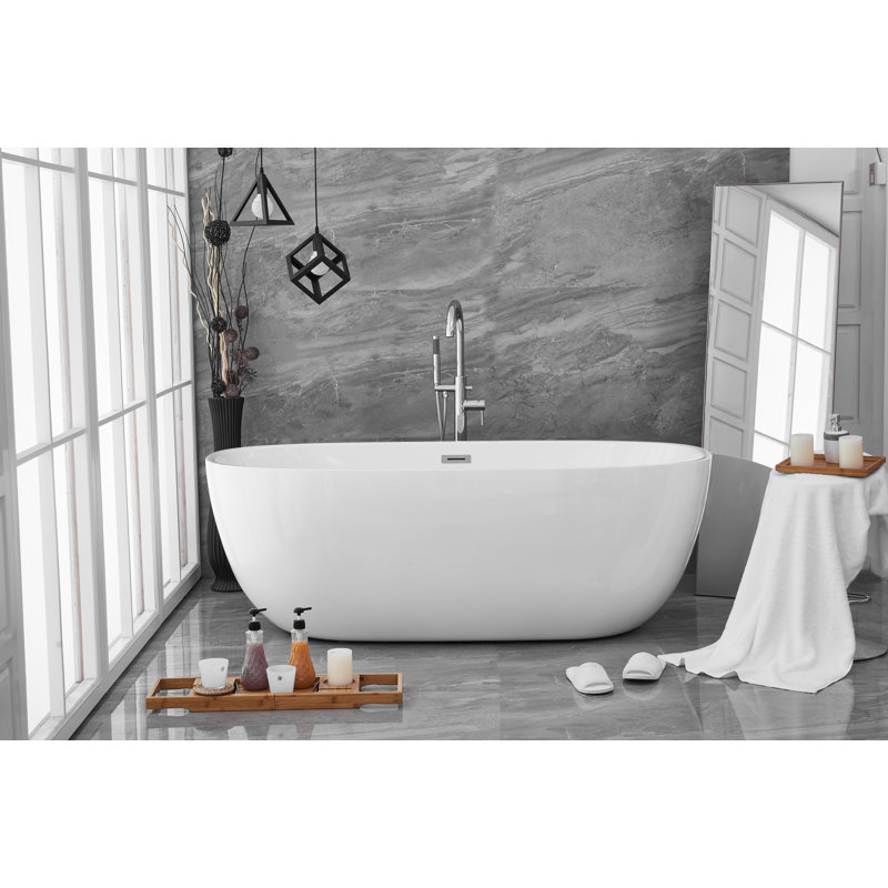 Baignoire de trempage 70 po. X 34 po. Fredericksburg, Chrome poli
