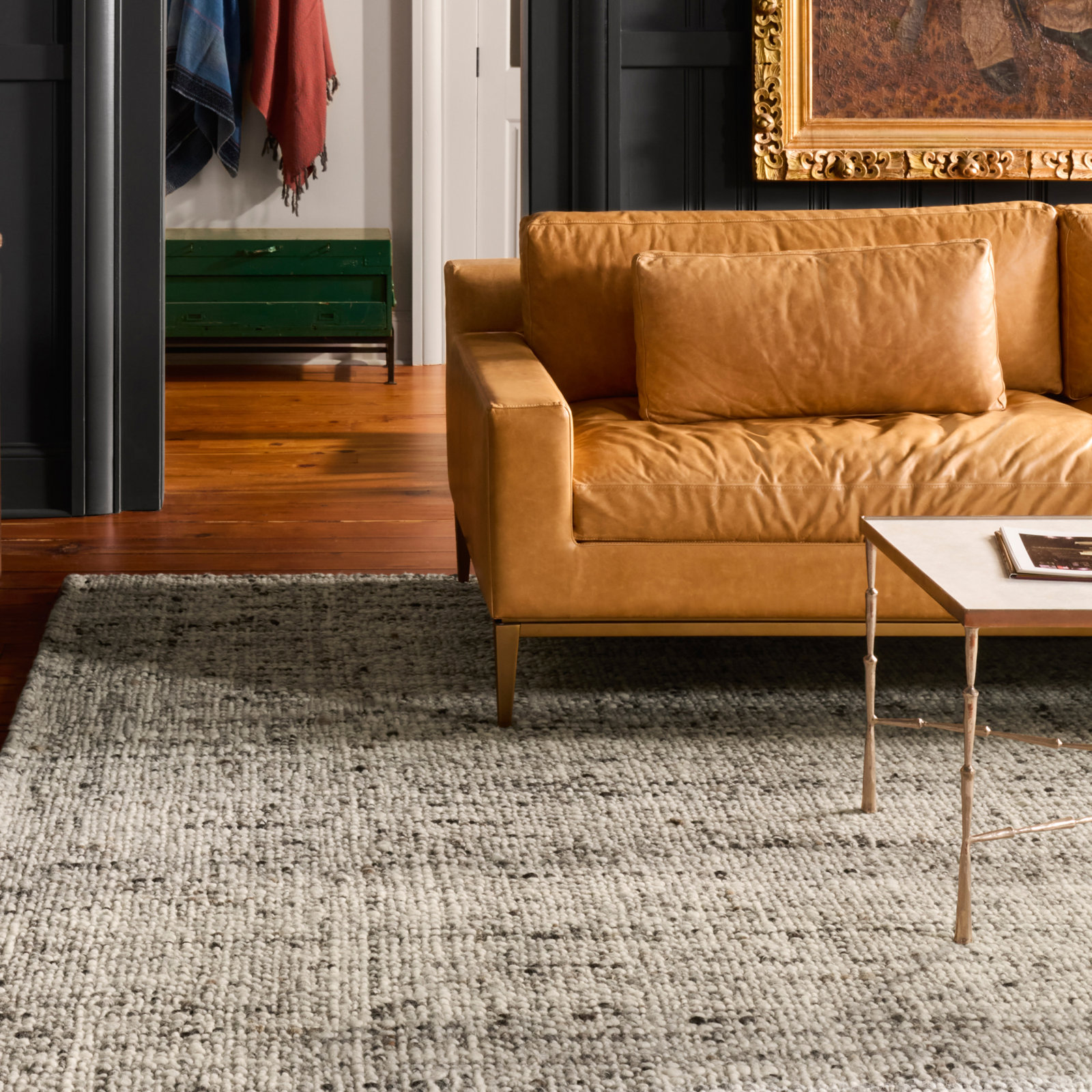 Elya Gray Hand-Woven Wool Rug, Rectangle 7'10" x 10'