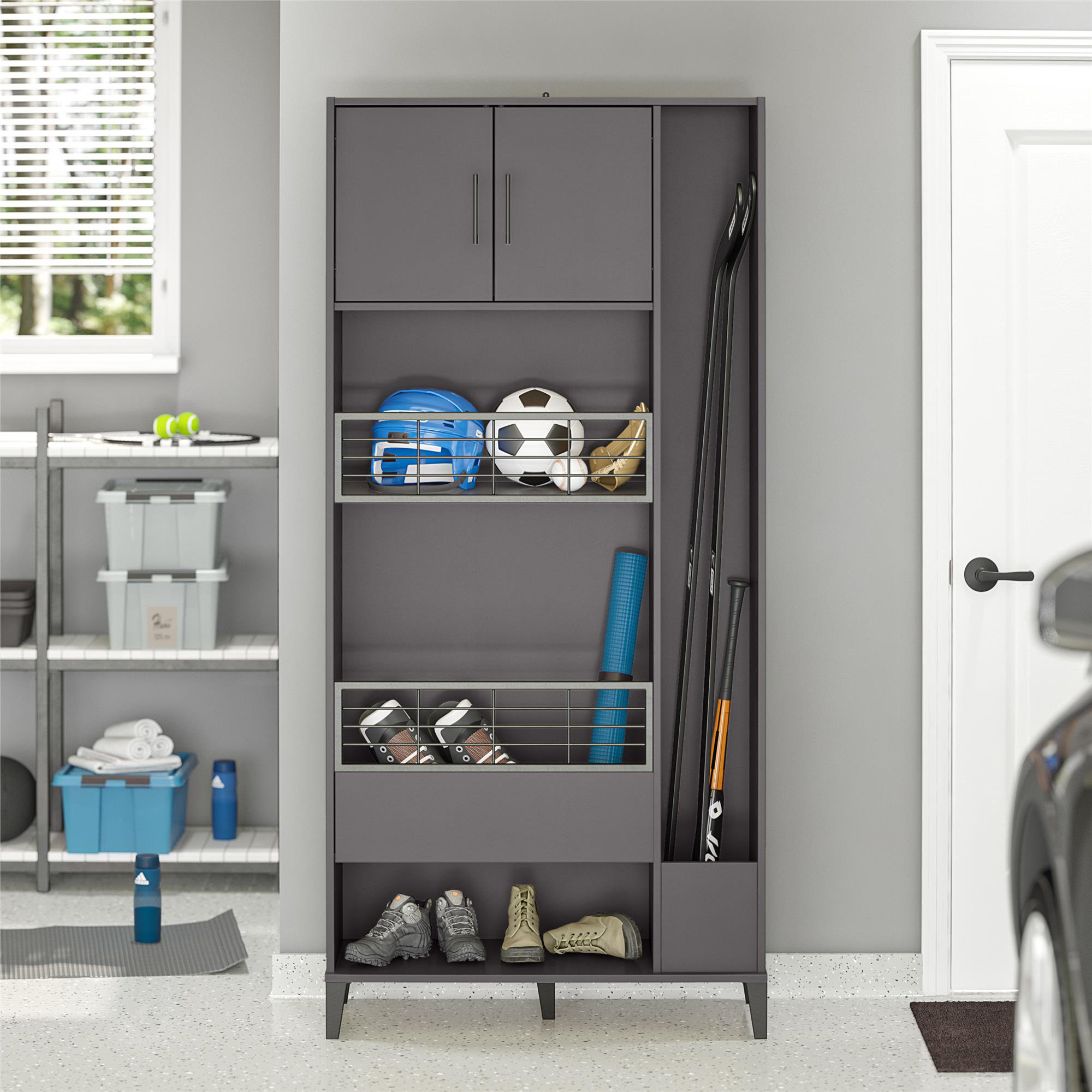 Amaylee 76.65" H x 35.67" W x 15.39" D Sports Storage Cabinet