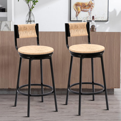 Tabouret de comptoir pivotant 26,79 po avec structure en métal Chassady