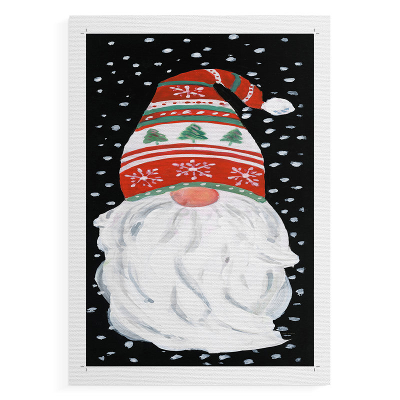 Gnome d'hiver - impression sur toile seulement - non encadrée, H 18 po x l 12 po