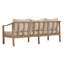 Canapés de patio modernes, 78 pouces en bois d'acacia 3 places pour patio spacieux