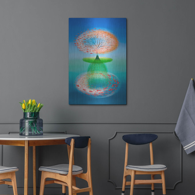  «Reflection of the World» par Olga Dorenko, art mural en métal, 24 po x 36 po, H 36 po x l 24 po