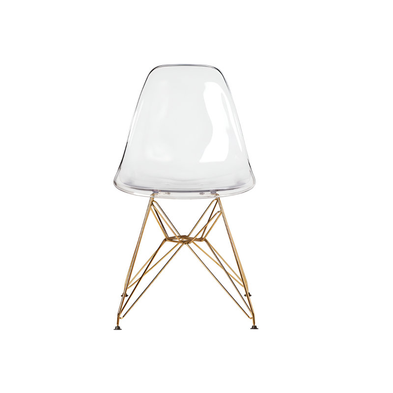 Eiffel Clear Chair With Gold Base