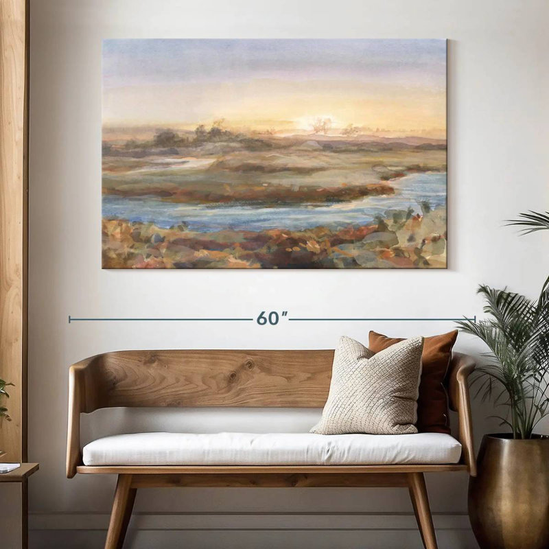 Avery River At Dawn, 34" H x 51" W