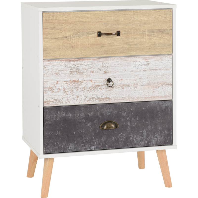 3 Drawer Chest Of Drawers, Cream