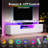 Bhhatu 70" High Gloss 2 Tier TV Stand With LED Light，Storage Cabinet & Open Shelf-1880641996