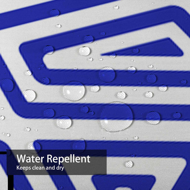 Rideau de douche à motif géométrique blanc avec 12 crochets Blue Line, L 72 po x l 72 po