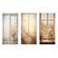 «Vintage Floral Meadow Windows View I - Floral Window», ensemble de 3 reproductions d'art en métal-1695647496