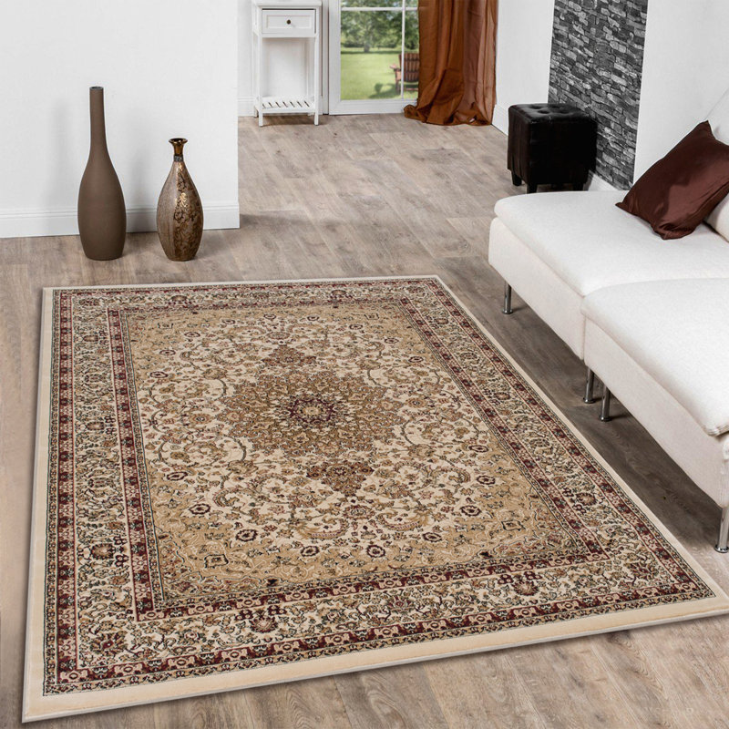 Tapis oriental en polypropylène ivoire 9 pi x 11 pi 6 po Alarah