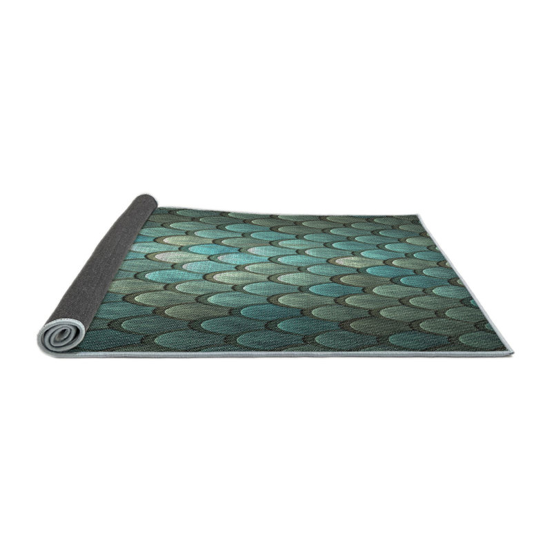 Tapis décoratif à motifs géométriques et brun clair reliford, Rond 8 pi