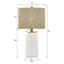 Amarchand 24 po. Céramique blanche à intensité variable pour chambre à coucher / salon / table de chevet / table de chevet simple avec abat-jour empire en rotin