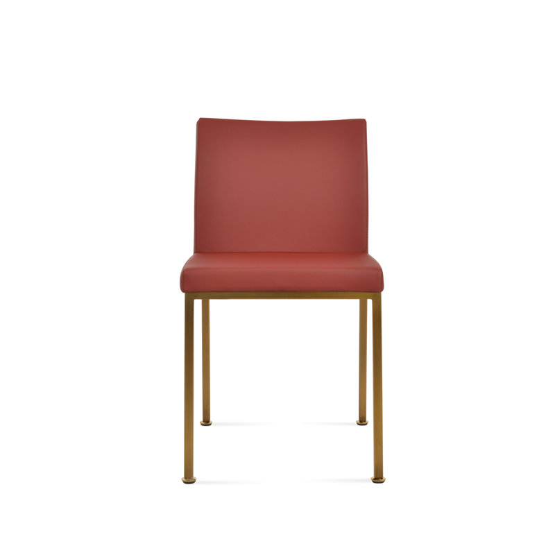 Aria Metal Adjuster Side Chair, PPM Red, Brass