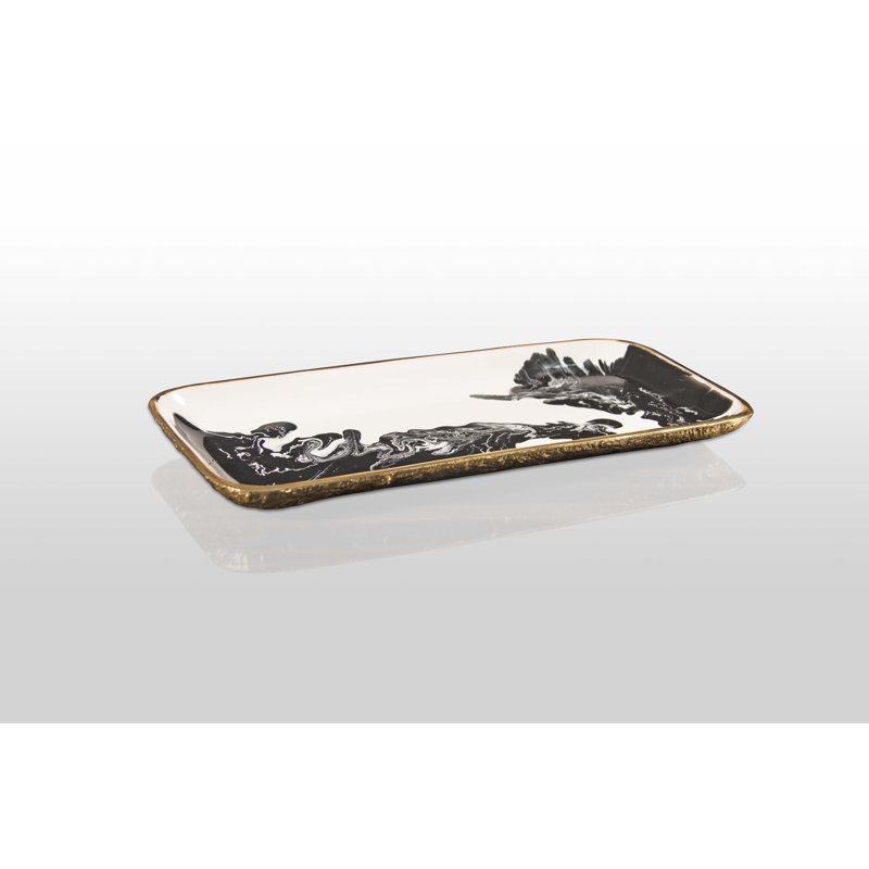 Bianco Nero Rectangle Tray Small
