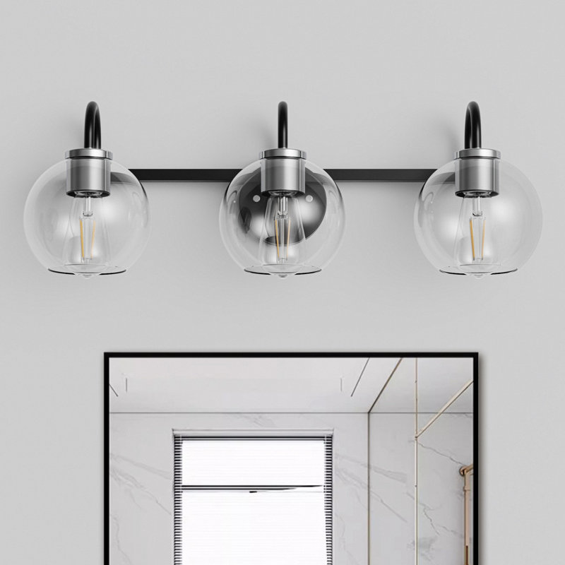 Meuble-lavabo moderne 3 lumières noir Choi Sleek