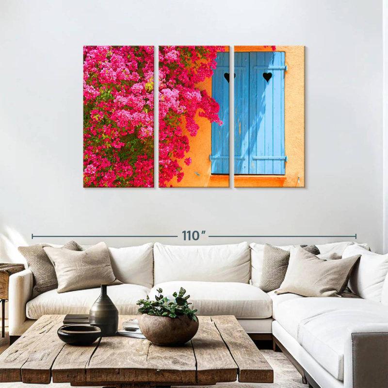 Lilie Window With Flowers, 48" H x 74" W