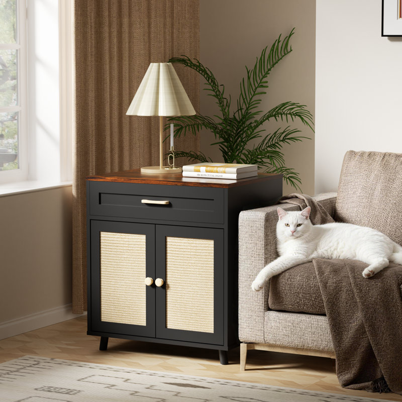 Litter Box Enclosure, Cat Litter Box Furniture Hidden 23.6" L X 17.7" W X 25.98" H