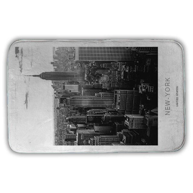 New york city at sunset Bath Mat with Non-Slip Backing - Quick Dry Memory Foam Bathroom Rug - Absorbent - Modern Plush Spa-Style - Machine Washable